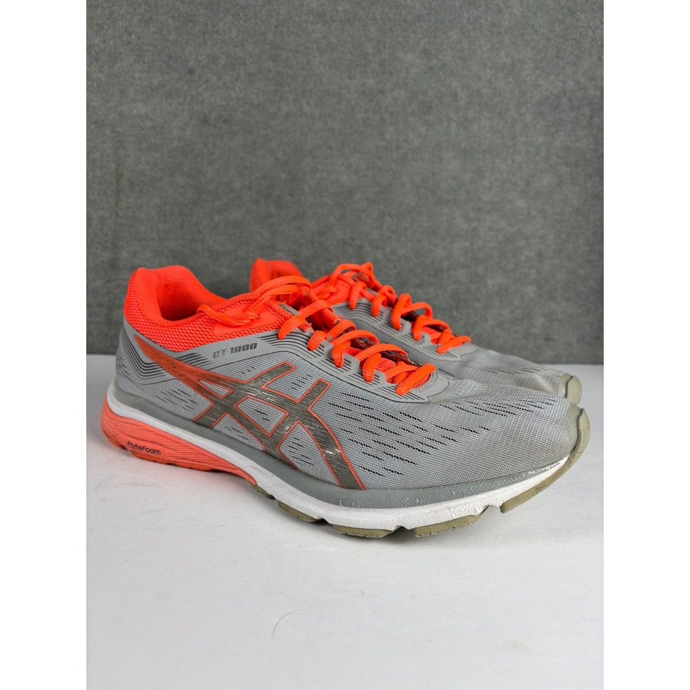 ASICS GT-1000 7 Running Shoes FlyteFoam Mesh Athletic Size 11‎ Grey Orange
